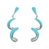 Swirl Sterling Silver Turquoise Inlay Post Dangle Earrings SN20465